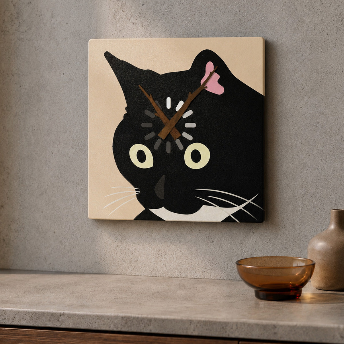 Cat-Contemplating-Life Cat Clock
