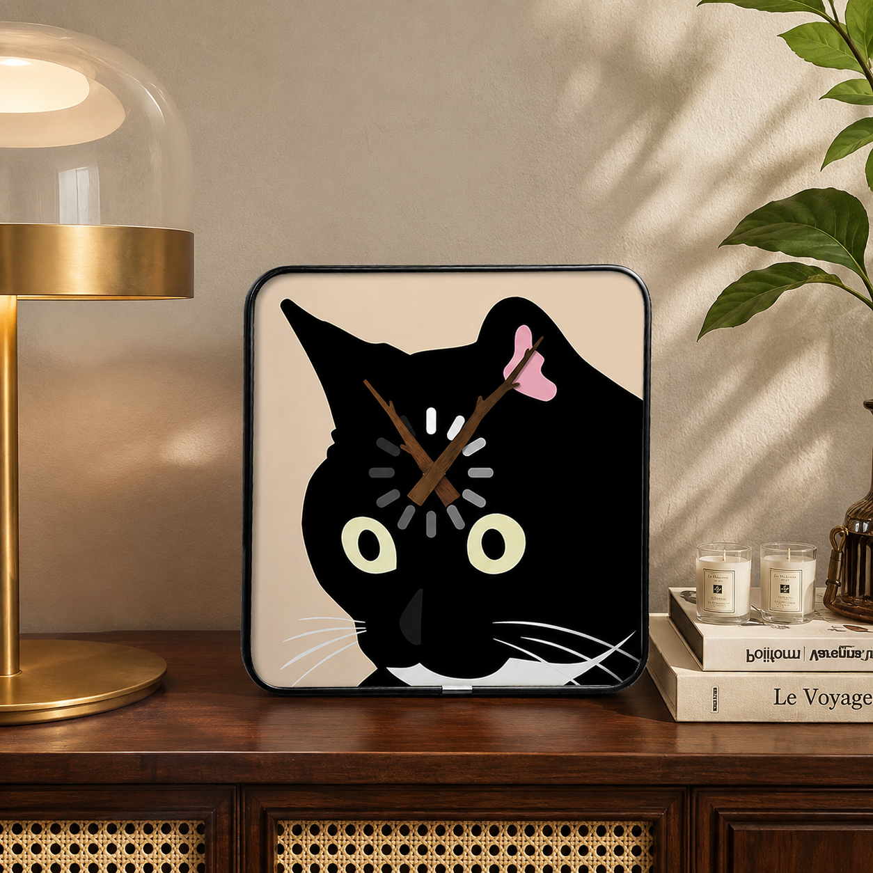 Cat-Contemplating-Life Cat Clock