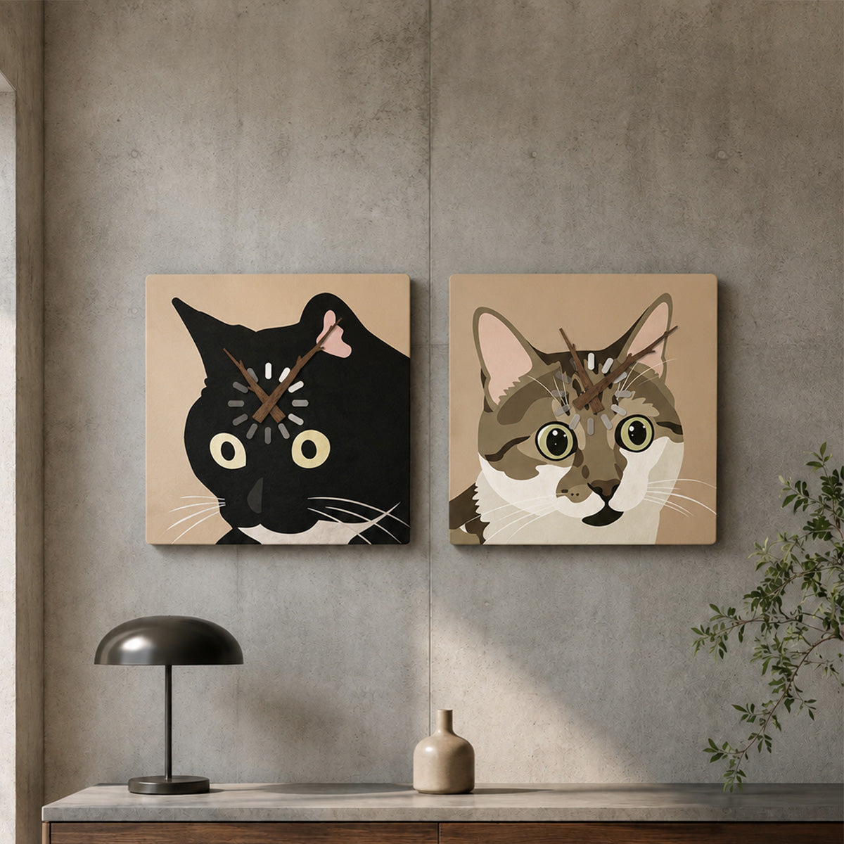 Cat-Contemplating-Life Cat Clock
