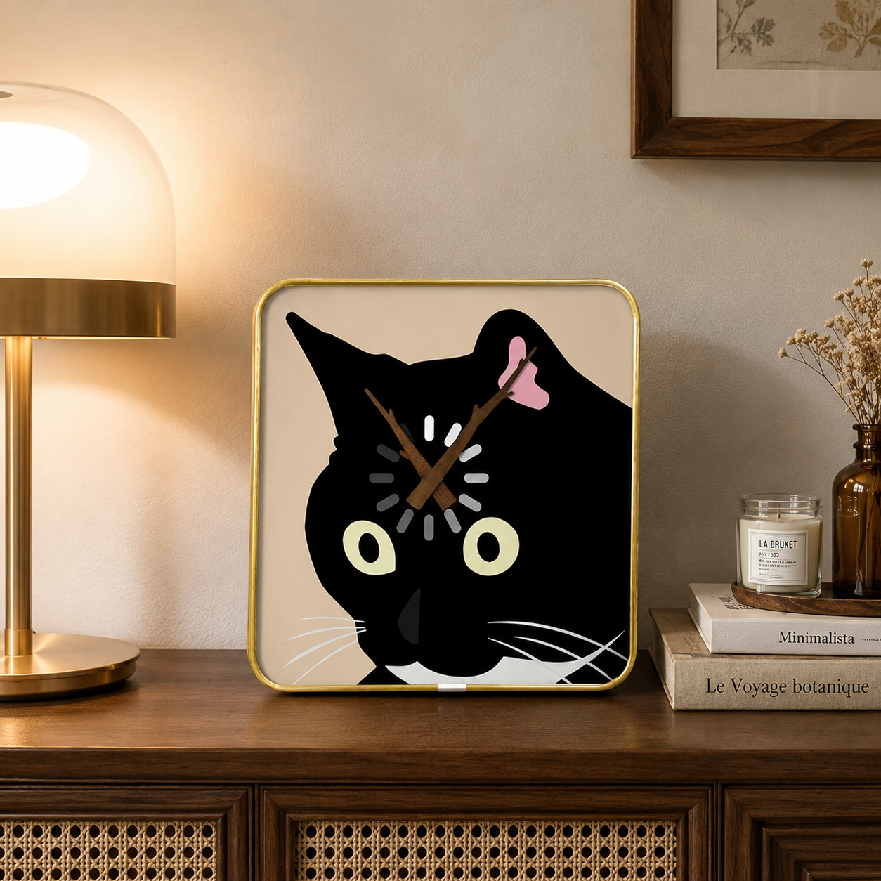 Cat-Contemplating-Life Cat Clock