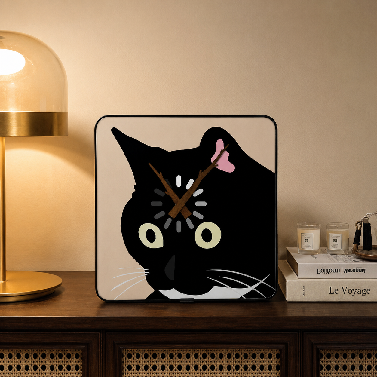 Cat-Contemplating-Life Cat Clock