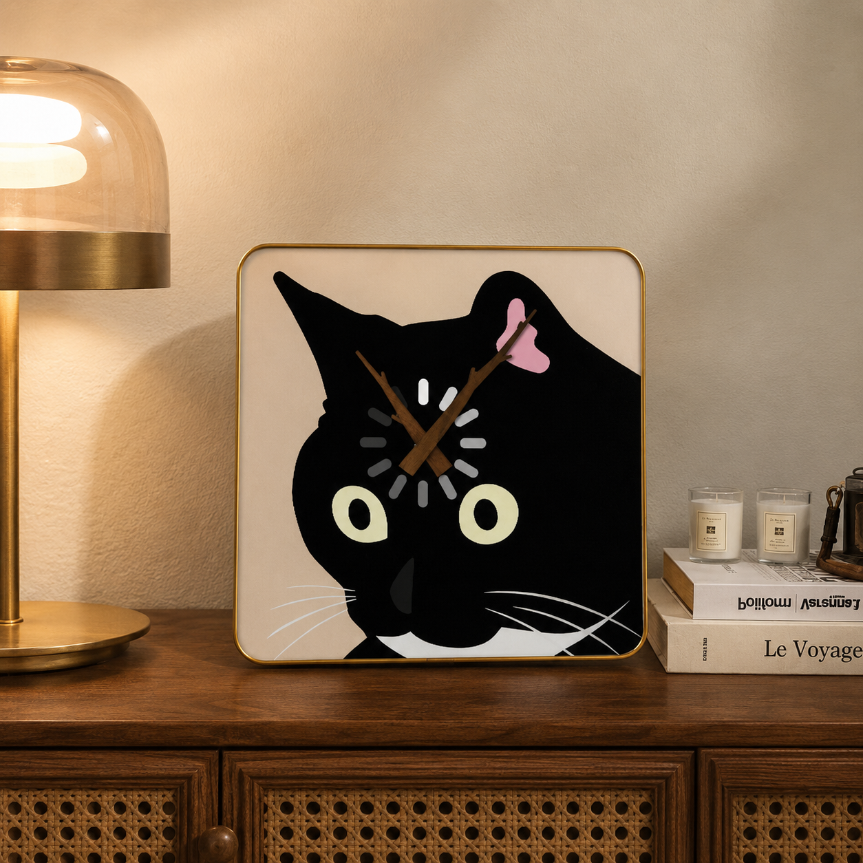 Cat-Contemplating-Life Cat Clock