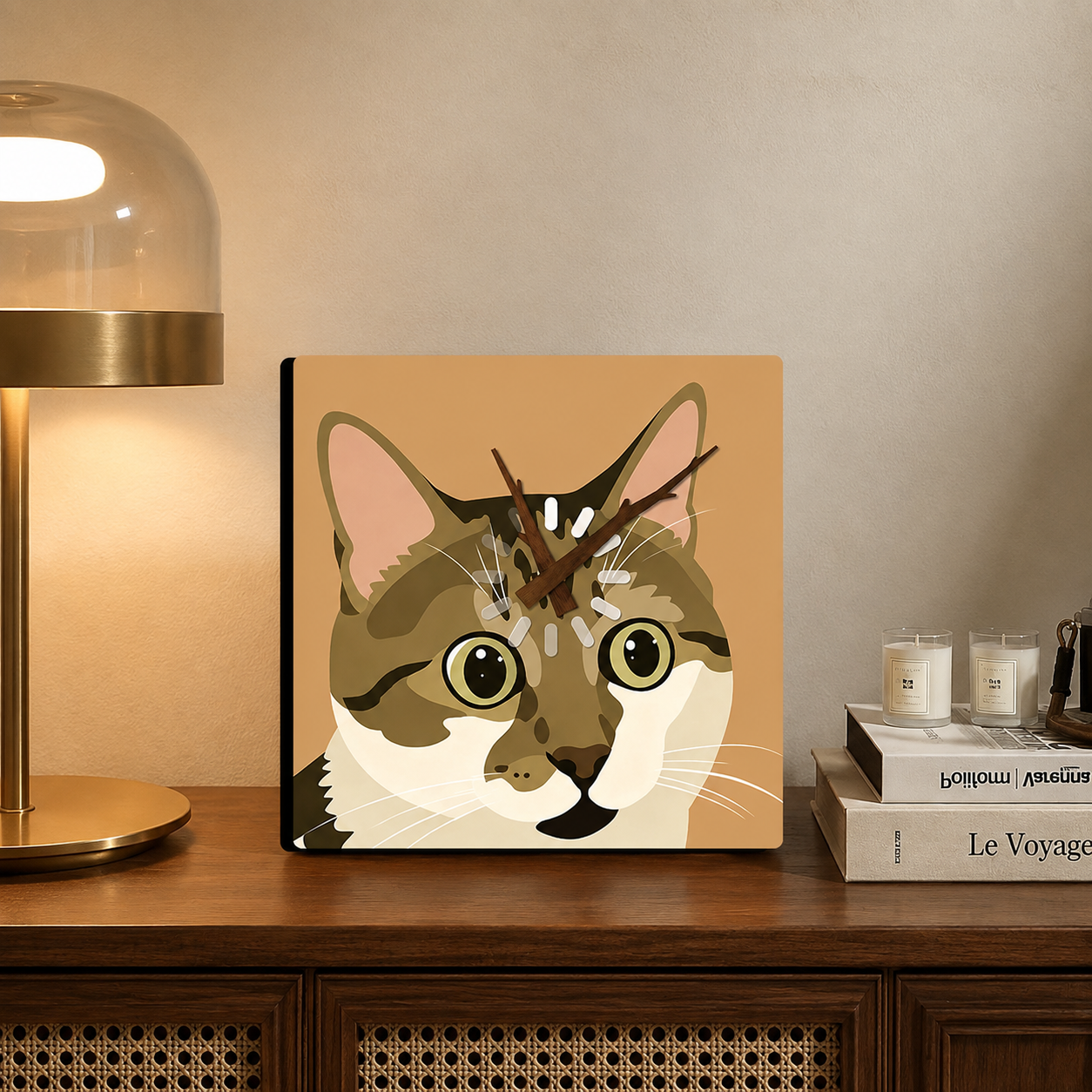 Cat-Contemplating-Life Cat Clock