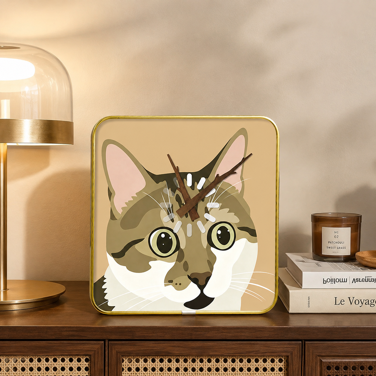 Cat-Contemplating-Life Cat Clock