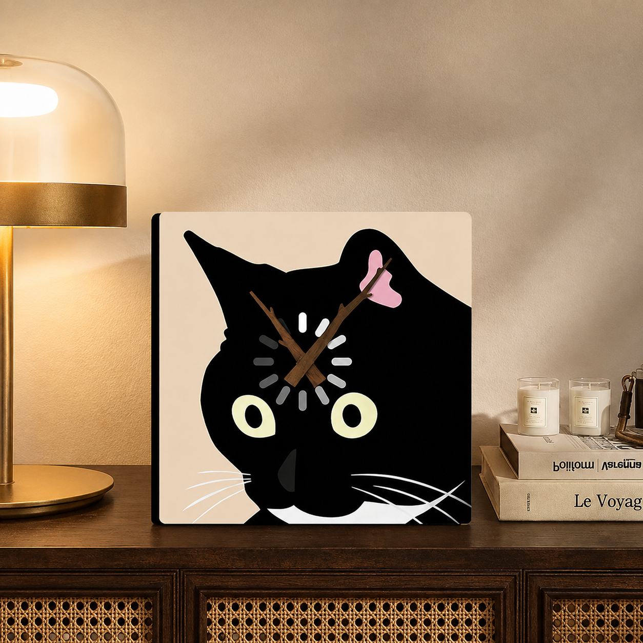 Cat-Contemplating-Life Cat Clock