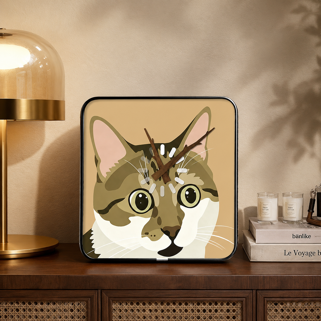 Cat-Contemplating-Life Cat Clock